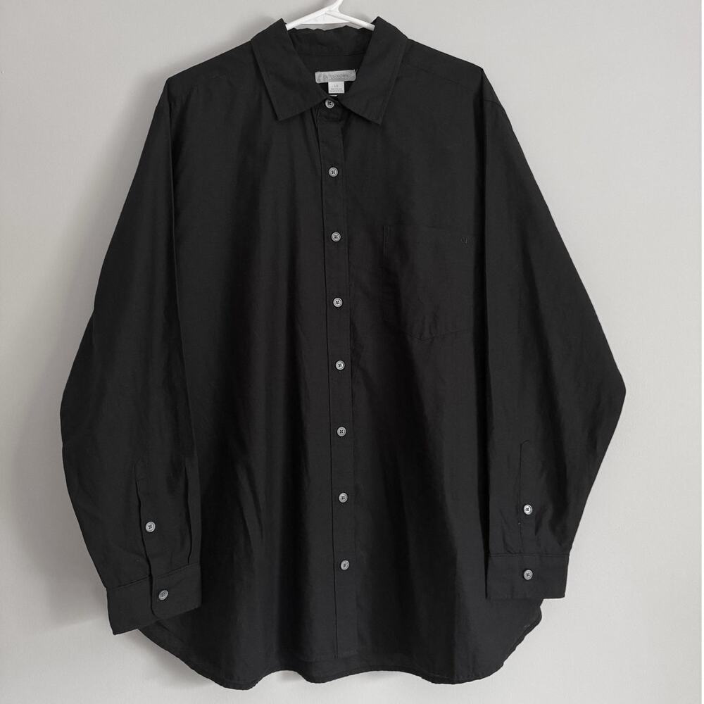 Outerknown Black Button Down Shirt Womens Silk Cotton Minimalist Basics Large